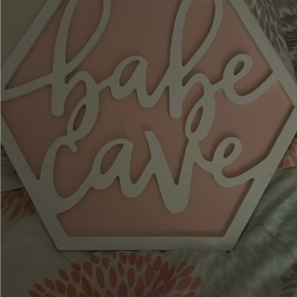 Pink and White 'Babe Cave' Wall Decor